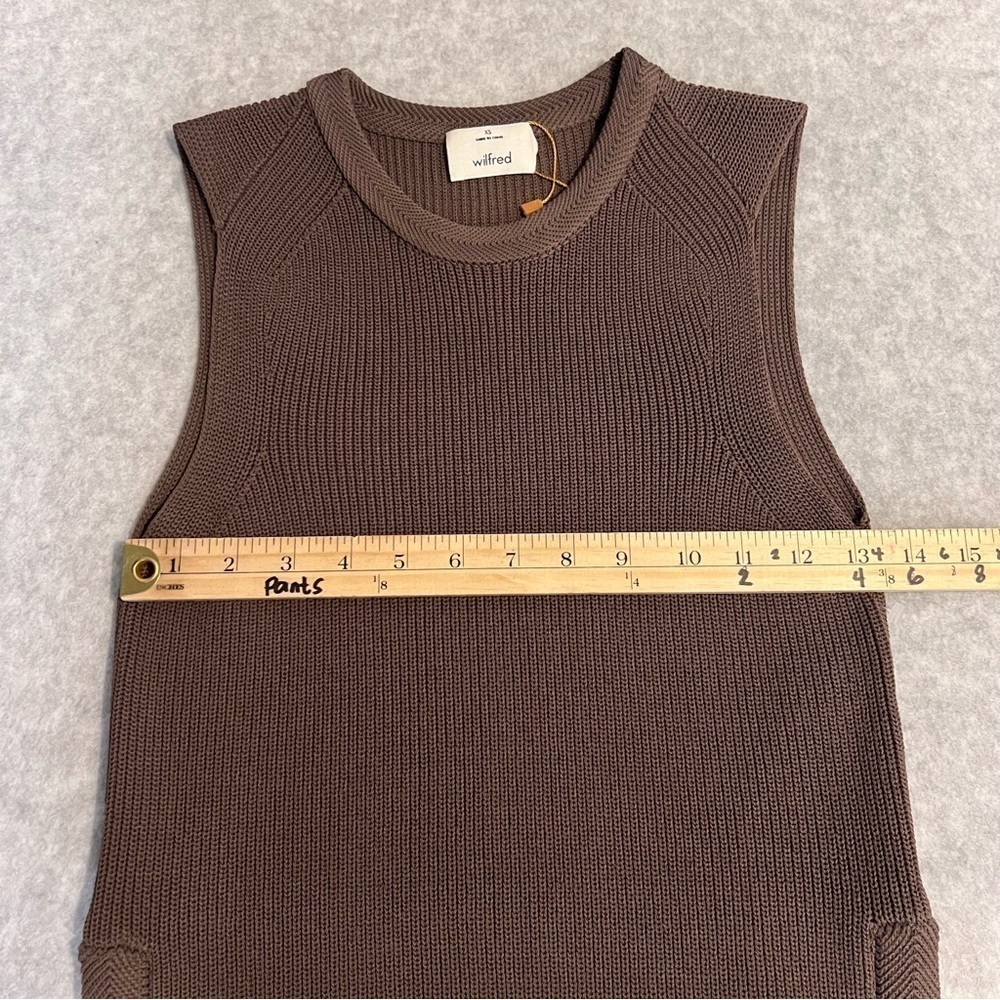 Wilfred Aritzia Palmier Sleeveless Split Hem Long Tunic Knit Sweater sz XS - Picture 12 of 13